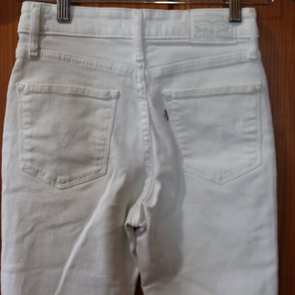 Levis 721 High Rise Skinny White Jeans 24 - Picture 9 of 16
